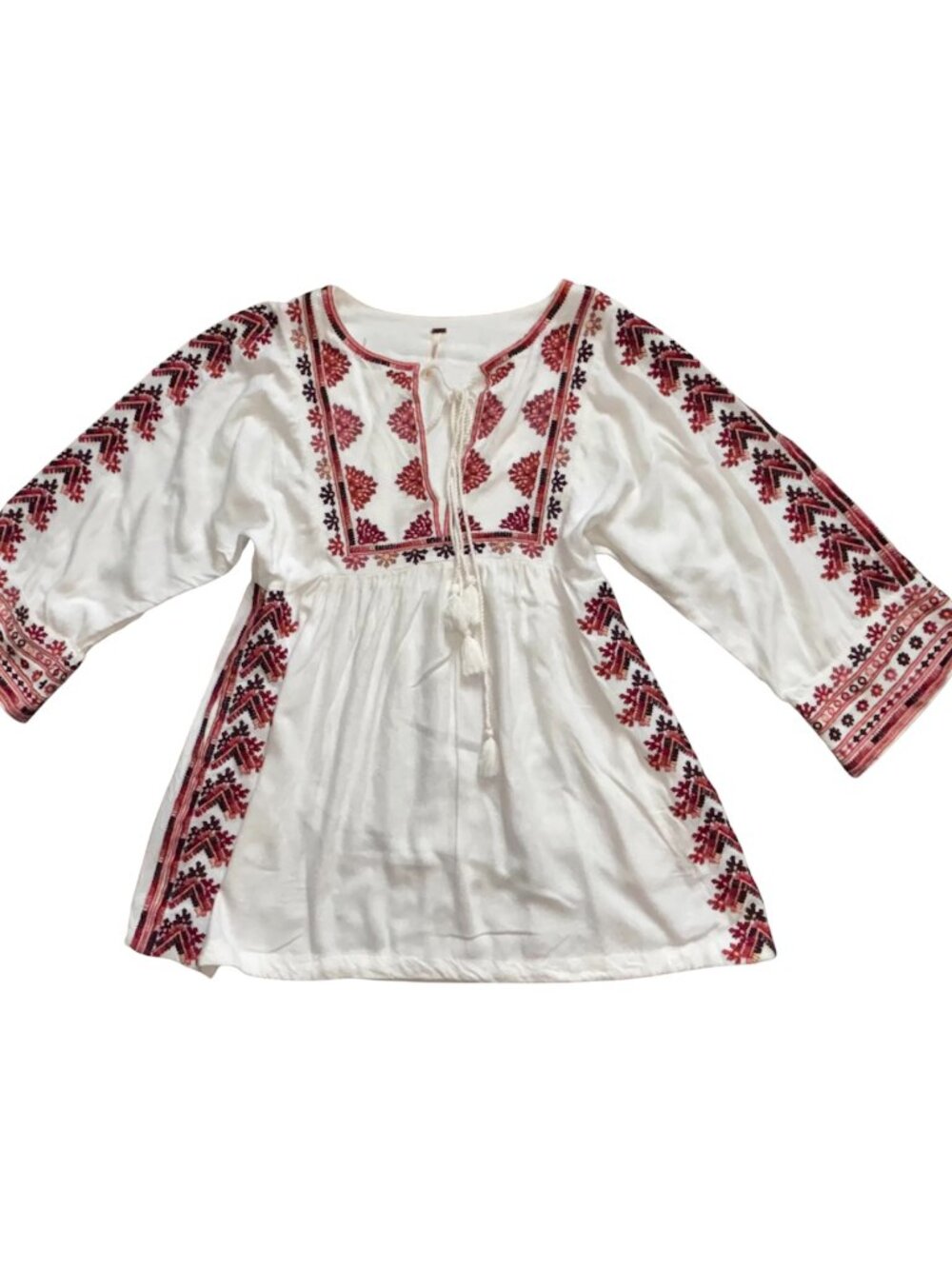 Free People  starlight  Embroidered   boho, hippie tunic top sz  S/P